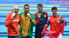 Phelpse zdolal borec ze Singapuru! Tři plavci se dělí o stříbro