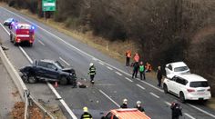 Dálnici do Prahy uzavřela hromadná nehoda. Na místě přistál vrtulník
