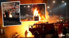Bujaré oslavy a pak strach o život: Mistrům z Bělehradu hořel bus!