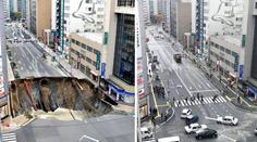Neuvěřitelná rychlost: Japonci za týden opravili 30metrovou propast