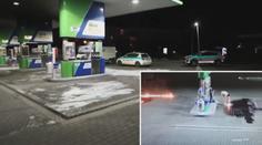 Šílený nápad na pumpě. Žena na zem vylila benzín, pak ho zapálila! VIDEO