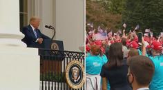 Trump po léčbě poprvé promluvil, opět si sundal roušku
