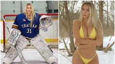 Brankářka odhodila masku a rajcuje fanoušky, její tělo hýčká hráč NHL