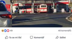 FOTO: Autobus si zkrátil cestu benzínkou. Autor fotky to schytal!