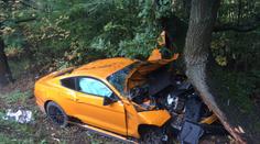Další nehoda mustangu! Auto vjelo do stromu, řidič se vážně zranil