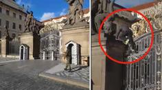 "Proč to tu máte zavřený?!" zařval muž a přelezl bránu na Pražský hrad! VIDEO