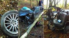Neskutečné! Auto se po nehodě roztrhlo na kusy, řidič žije! FOTO