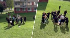 VIDEO: Hromadná bitka na Mostecku. Strkanici museli rozhánět policisté