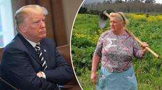 Donald v sukni a s motykou: Seňora Trump okopává brambory