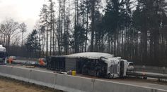 Nehoda kamionu blokovala dálnici. Řidič se vymlouval na technickou závadu