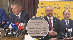 Šéfové opozičních stran kritizují vládu. "Informujte pravdivě," vyzvali