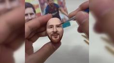 Miniaturistická bysta Messiho je jako živá! Umělec použil nevšední materiál