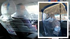 Ochrana proti koronaviru: Taxikáři si v autě vytvářejí speciální kukaně