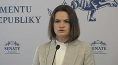 Vůdkyně běloruské opozice navštívila Senát. Vystrčil ji označil za prezidentku