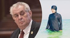 Zeman prozradil, co si myslí o burkinách v českých bazénech