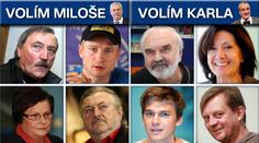 Kdo volí Miloše a kdo Karla? Ke kandidátům se hlásí čím dál více osobností. GALERIE