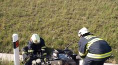 Motorkáři (25) vběhl do cesty osel a kůň. Z leknutí havaroval