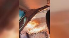 Obyčejní Ukrajinci bojují proti tankům. Žena po jednom z auta hodila molotova