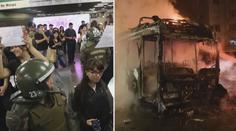 VIDEO: Protesty v Chile pokračují. Studenti zablokovali metro a ničili!