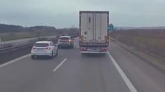 VIDEO: Útok na kamion na D5. Spolujezdec v BMW mu za jízdy prostřelil okno