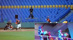 Rarita v prázdné aréně! Baseballistům na Tchaj-wanu fandí místo lidí roboti
