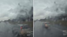 VIDEO: Hasiči jeli k dopravní nehodě, zbrklý řidič je předjel zprava!