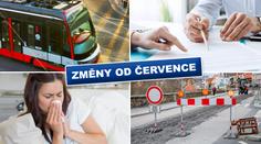 Změny od července: Nemocenská od prvního dne, nové jízdní řady