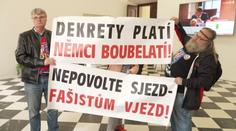 Na brněnském magistrátu se protestovalo. Šlo o sjezd sudetských Němců