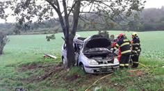 U Blanska narazilo auto do stromu. Z pěti zraněných jsou čtyři děti