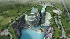 Hotel v podzemí? V Číně roste luxusní sídlo v bývalém lomu!