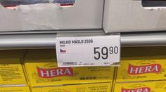 Ceny másla v obchodech klesají. Během týdne byl rozdíl až 20 korun