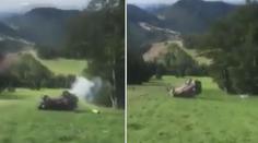 Auto se záchranáři se kutálelo ze svahu, jeden je ve vážném stavu! VIDEO