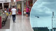 V obchodním centru zasahoval vrtulník. Miminko se opařilo kávou