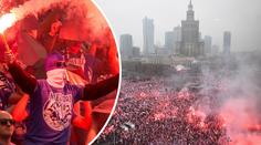 Ohnivé peklo ve Varšavě: Chuligáni zahalili ulice světlicemi! VIDEO
