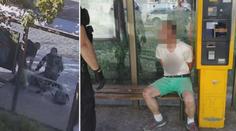 Opilý agresor zaútočil na strážníky, pak chtěl mlátit hlavou do automatu na jízdenky. VIDEO