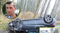Fotbalista Martin Fenin boural, auto skončilo na střeše! FOTO