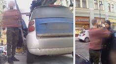 VIDEO: Muži odtahovali auto, zamkl se v něm a odmítal vylézt!