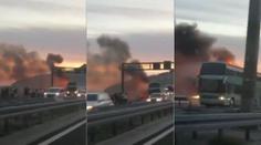 Horor na cestě z Chorvatska! Na dálnici shořel český autobus