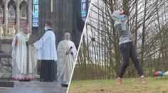Mše, procházka nebo sport. Velikonoční neděli si lidé užili různě