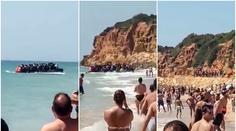 Turisté v šoku! Uprchlíci vyskákali z člunu na pláž u luxusního hotelu