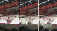 VIDEO: Bizarní oslava! Hokejista Frýdku radostí roztříštil plexisklo