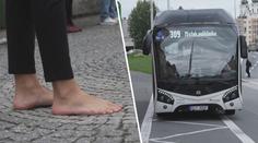 Řidička autobusu zavolala policii na ženu bez bot. Přepravní řád to ale nezakazuje