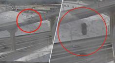 VIDEO: Řidič přežil nehodu, při které spadl s autem z výšky 21 metrů