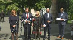 Brífink po jednání vlády s prezidentem Milošem Zemanem v Lánech