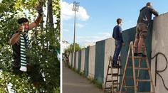 Štafle, stromy, balkony! Fanoušci si cestu na živý fotbal stejně našli