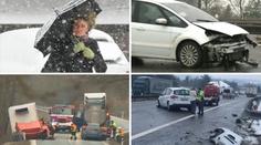 Sníh na silnicích způsobil chaos. Teď hrozí náledí! VAROVÁNÍ