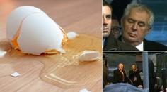 Házení vajec na Zemana je trestný čin! Vrhače hledá policie
