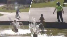 Pozdvižení v centru Prahy! Žena se nahá koupala v kašně! VIDEO
