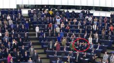 Při hymně EU se Farage a spol. otočili zády. SPD zůstala sedět