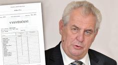 Máme vysvědčení prezidenta Miloše Zemana: To se budete divit!